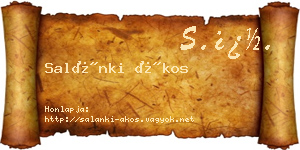 Salánki Ákos névjegykártya